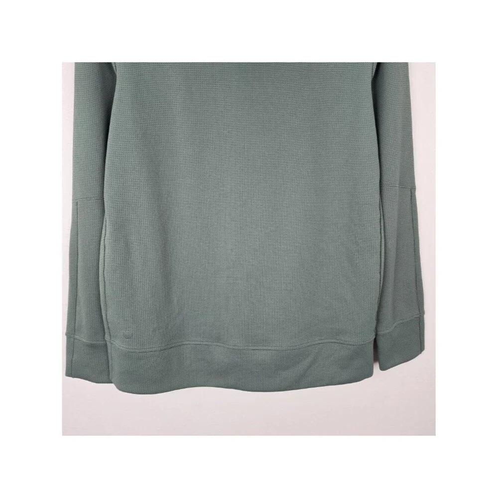 Lululemon Shift Stitch Hoodie Waffle Knit Pullover Green Size L